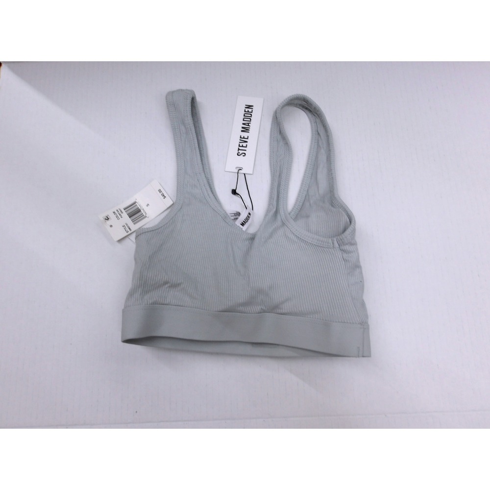 Steve Madden Puritan Gray Ribbed Seamless Bralette Top - Size S / #7294
